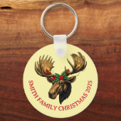 CUTE MOOSE CHRISTMAS DESIGN SLEUTELHANGER (Voorkant)