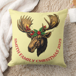 CUTE MOOSE CHRISTMAS DESIGN Throw Pillow Kussen