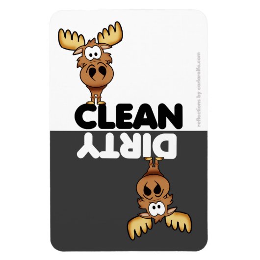 Cute Moose Dishwaser Magnet Magneet (Verticaal)