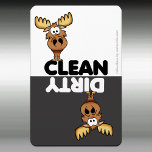 Cute Moose Dishwaser Magnet Magneet<br><div class="desc">Kute cartoon goot schone/vuile vaatwasmachine magneet. Let op: dit ontwerp is alleen gemaakt voor de grote magneet</div>