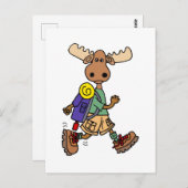 Cute Moose Hiker Cartoon Briefkaart (Voorkant / Achterkant)