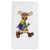 Cute Moose Hiker Cartoon Klein Cadeauzakje (Voorkant)
