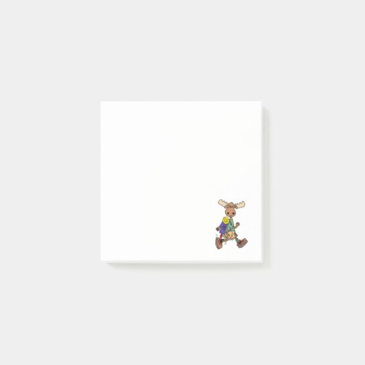 Cute Moose Hiker Cartoon Post-it® Notes (Voorkant)