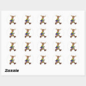 Cute Moose Hiker Cartoon Ronde Sticker (Vel)