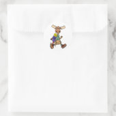 Cute Moose Hiker Cartoon Ronde Sticker (Tas)