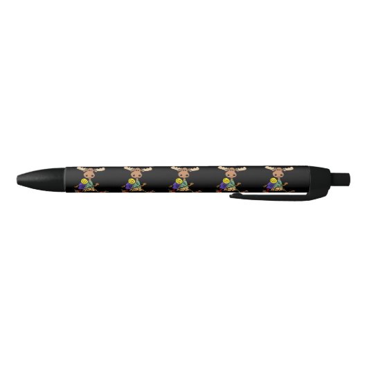 Cute Moose Hiker Cartoon Zwarte Inkt Pen (Bodem)