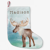 Cute Moose Personalized Kleine Kerstsok (Voorkant)