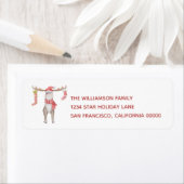 Cute Moose Red Kerstmis Etiket (Insitu)