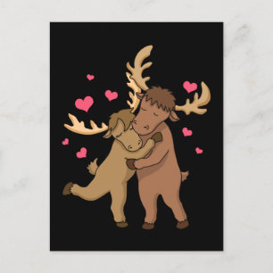 Cute Moose Women Moose Gifts Girls Valentijnsdag Briefkaart