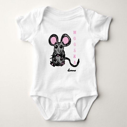 Cute Mooska Mouse Baby Creeper Romper (Voorkant)