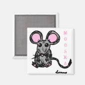 Cute Mooska Mouse Magnet (Voorkant / Achterkant)