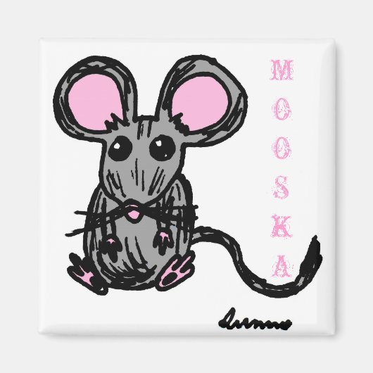 Cute Mooska Mouse Magnet (Voorkant)