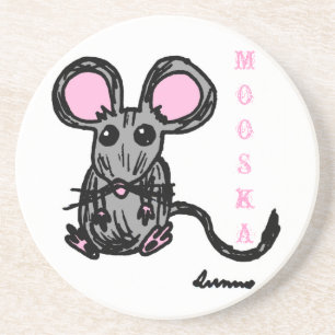 Cute Mooska Mouse Onderzetter