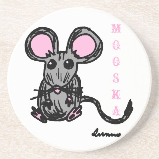 Cute Mooska Mouse Onderzetter (Voorkant)