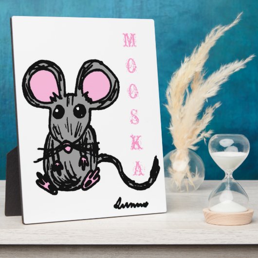 Cute Mooska Mouse Plaque Fotoplaat (Zijkant)