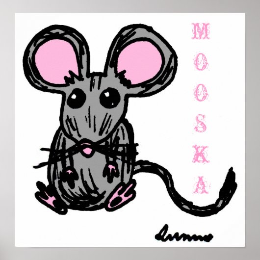 Cute Mooska Mouse Poster (Voorkant)