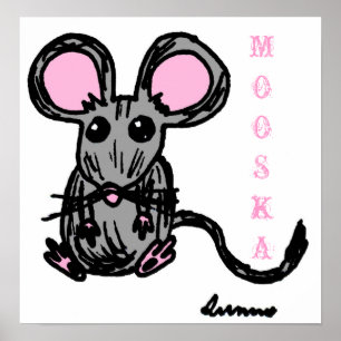 Cute Mooska Mouse Print