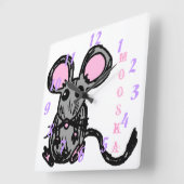 Cute Mooska Mouse Square Clock Vierkante Klok (Hoek)