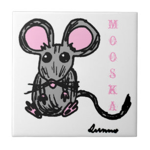 Cute Mooska Mouse Tegel Tegeltje