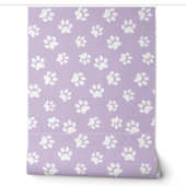Cute Moppige Pastel Paarse Witte Kat Hond Pootafdr Behang (Afrollen)