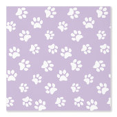 Cute Moppige Pastel Paarse Witte Kat Hond Pootafdr Behang (Voorkant)