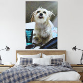 Cute Morkie Puppy Dog Funny Canvas 40 x 60 inch (Insitu (Slaapkamer))