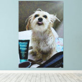 Cute Morkie Puppy Dog Funny Canvas 40 x 60 inch (Insitu (Houten vloer))