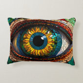 Cute Mosaic Glas-in-lood Oog ontwerp Accent Kussen (Achterkant)