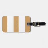 Cute Mosterd Streep Reis | Chic Bagage Label (Voorkant horizontaal)