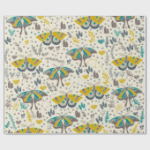 Cute Moth Wrapping Paper Cadeaupapier (Vlak)