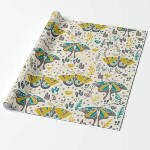 Cute Moth Wrapping Paper Cadeaupapier