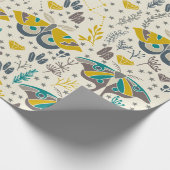 Cute Moth Wrapping Paper Cadeaupapier (Hoek)