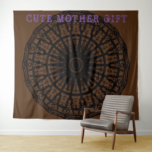 CUTE MOTHER GIFT_BLACK_BROWN _RMDESIGNFLO55_ WANDKLEED (In Situ (horizontaal))