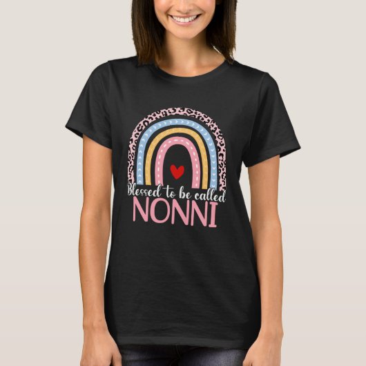 Cute Mother s Day Blessed To Be Called Nonni Rainb T-shirt (Voorkant)