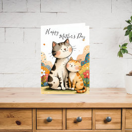 Cute Mother’s Day Cat Card Feestdagen Kaart