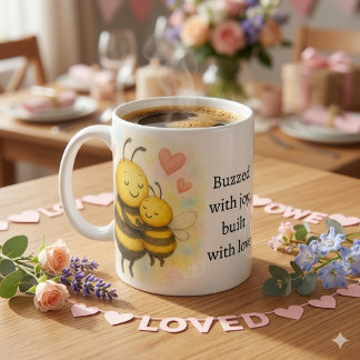 Cute Mother's Day Bee & Baby Bee  Koffiemok