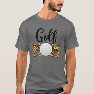 Cute Mother's Day Leopard Golf Mom Mommy Women T-shirt