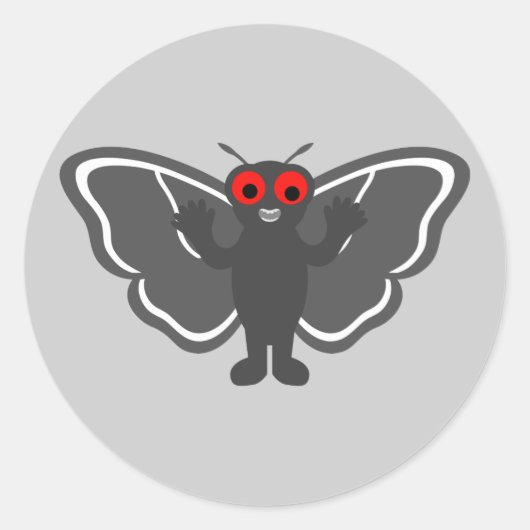Cute Mothman Ronde Sticker (Voorkant)