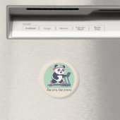 Cute Motivational Panda on Treadmill Magneet (Insitu (Vaatwasser))