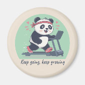 Cute Motivational Panda on Treadmill Magneet (Voorkant)