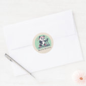 Cute Motivational Panda on Treadmill Ronde Sticker (Envelop)