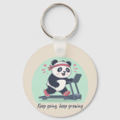 Cute Motivational Panda on Treadmill Sleutelhanger (Voorkant)