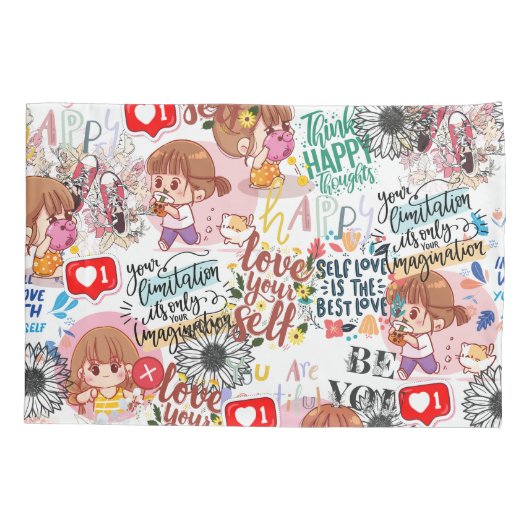 Cute Motivational – Positive Quote Kawaii  Kussensloop (Achterkant)