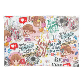 Cute Motivational – Positive Quote Kawaii  Kussensloop