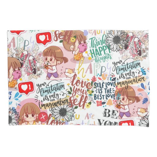 Cute Motivational – Positive Quote Kawaii  Kussensloop (Voorkant)