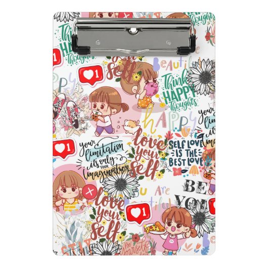 Cute Motivational – Positive Quote Kawaii Mini Klembord (Voorkant)