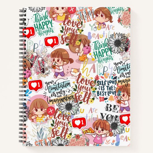 Cute Motivational – Positive Quote Kawaii  Notitieboek (Voorkant)