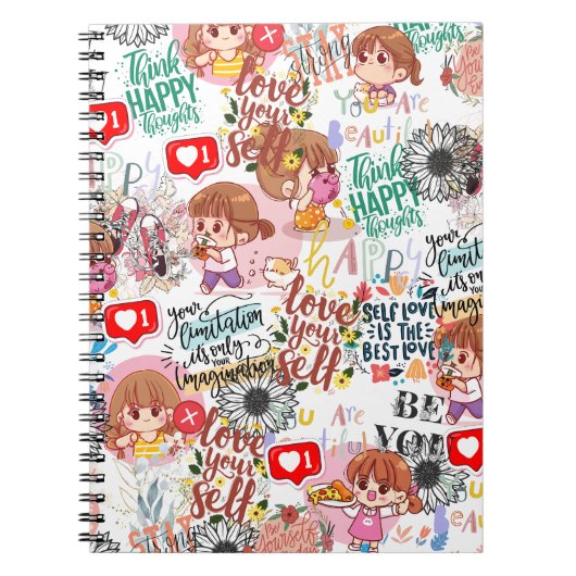 Cute Motivational – Positive Quote Kawaii Notitieboek (Voorkant)