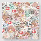 Cute Motivational – Positive Quote Kawaii  Stenen Onderzetter (Voorkant)