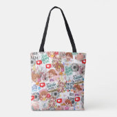 Cute Motivational – Positive Quote Kawaii Tote Bag (Achterkant)
